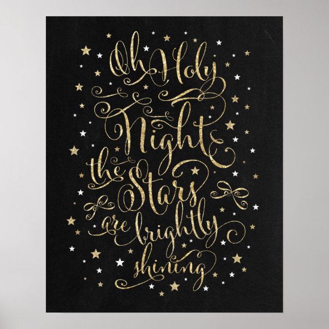 Poster Mur de Noël Art Faux Gold Calligraphie (Devant)