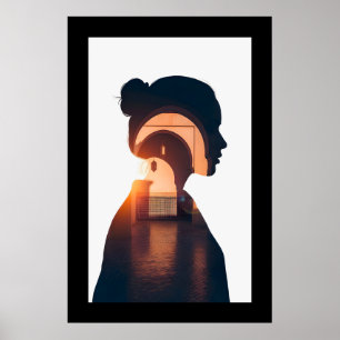 Poster Mur de porte marocain Abstrait