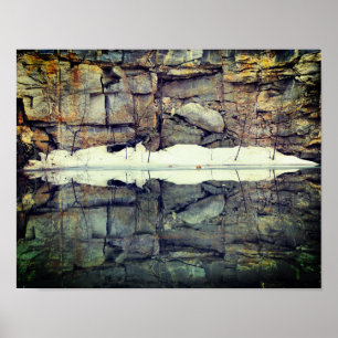 Poster Mur De Roche De Granit Réflexions Dans La Nature D