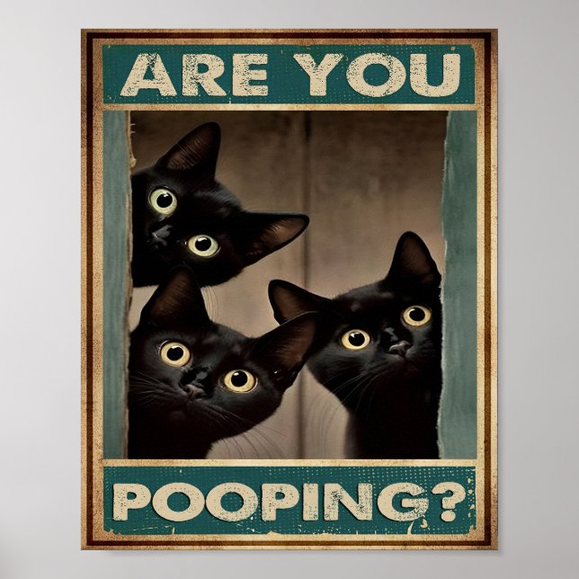 Poster Mur Décor Chat Noir Vous Poopez (Devant)