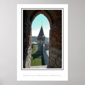 Poster Mur du château, par la fenêtre