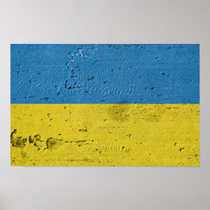 Poster Mur du drapeau ukrainien