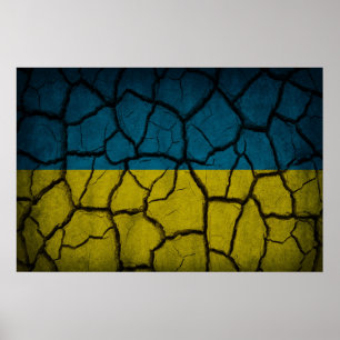 Poster Mur du drapeau ukrainien