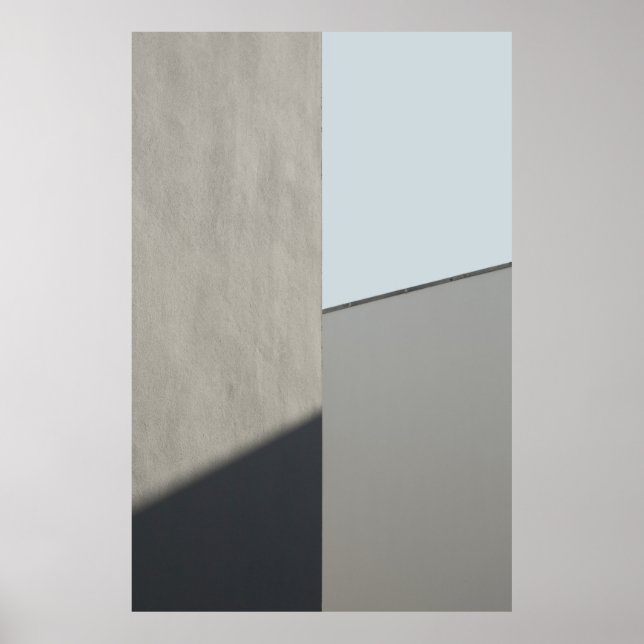 Poster Mur en béton blanc le matin (Devant)