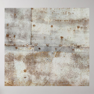 Poster Mur en métal coloré rouillé, stries.