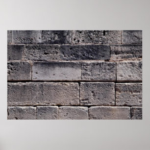 Poster Mur en pierre ancienne, Phaistos, Crète, Grèce
