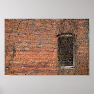 Poster Mur et fenêtre en briques prêts pour l'impression