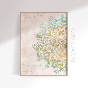 Poster Mur indien de mandala de ton naturel unique