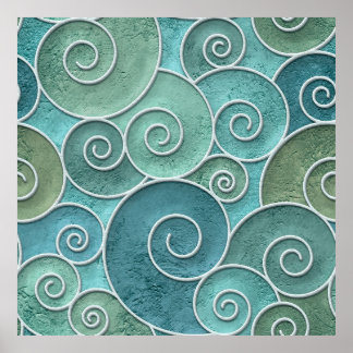 Poster Mur plâtre texture transparente avec motif tourbil