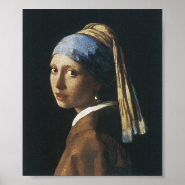 Poster mural de la fille avec perle (Devant)