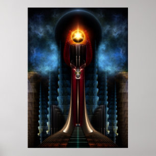 Poster mural de Torch Stone Tower Art fractal