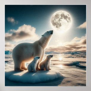 Poster mural d'ours polaires personnalisés
