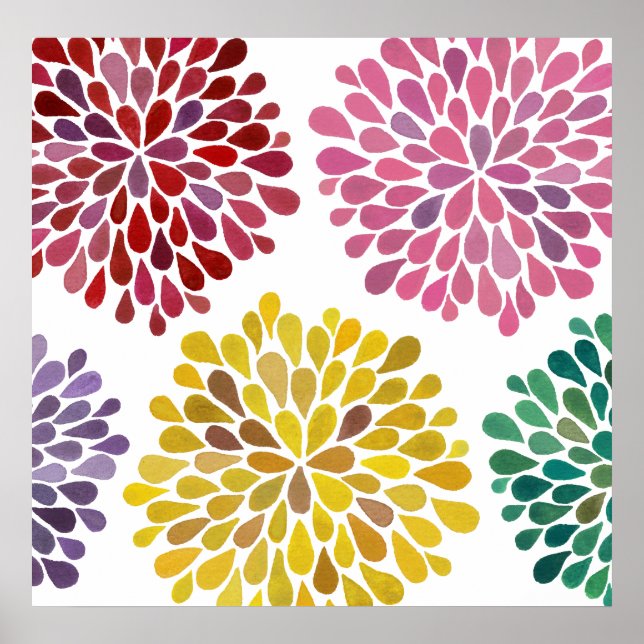 Poster mural Fleur Fleur Fleur Art Chambre Moderne (Devant)