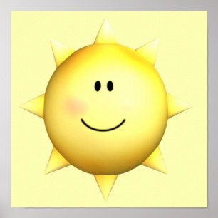 Poster mural happy face sunshine 11x11 customize