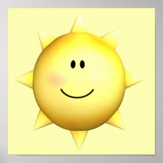 Poster mural happy face sunshine 11x11 customize