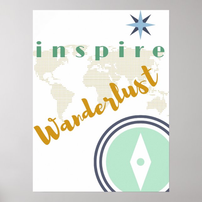 Poster mural - Inspire Wanderlust - Wall Art (Devant)