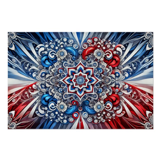 Poster murale avec design de couleurs françaises (Devant)