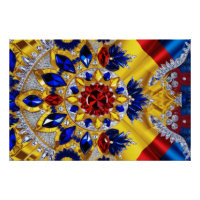 Poster murale avec design de couleurs roumaines