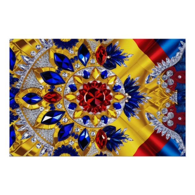 Poster murale avec design de couleurs roumaines (Devant)