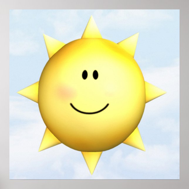 Poster murale joyeux soleil visage 23x23 personnal (Devant)