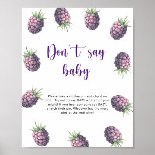 Poster Mûre - Ne dis pas bébé 
