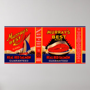 Poster Murrays Meilleure marque Saumon Étiquette - Alaska