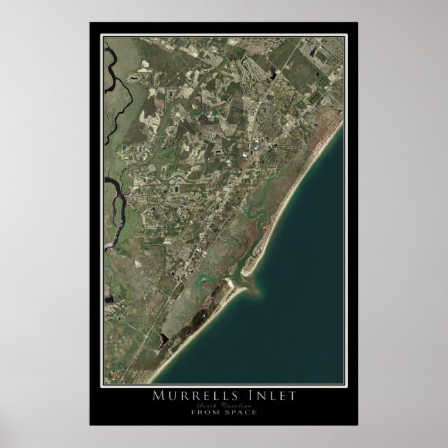 Poster Murrells Inlet Caroline du Sud De Satellite Spatia (Devant)