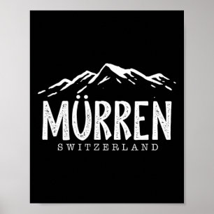 Poster Murren Suisse Montagnes Skieur Suisse Ski