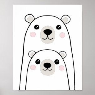 Poster Murs ours art mur pour enfants