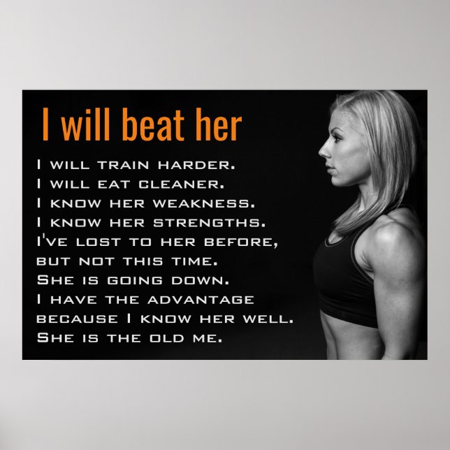 Poster Muscles de femmes de gym | Motivation de l'entraîn (Devant)
