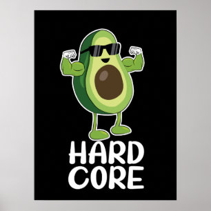 Poster Musculaire Hardcore Avocado drôle