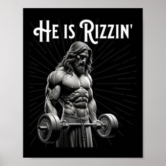 Poster Musculation en salle Rippé Muscles Il est Rizzin J