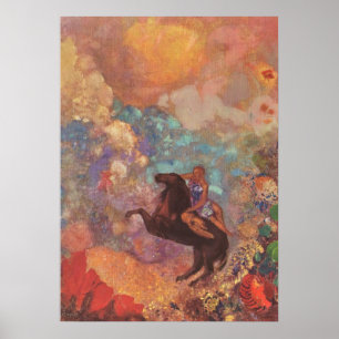 Poster Muse auf Pegasus, Odilon Redon