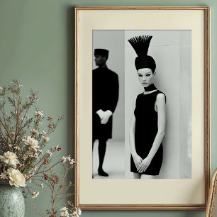 Poster Muse moderne : Art Monochrome de mode frappant