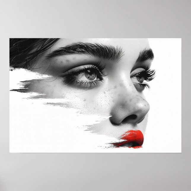 Poster Muse monochrome : un aperçu de la grâce (Devant)