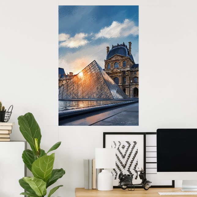 Poster Musée du Louvre Peinture à l'huile dans la lumière (Bureau à domicile)