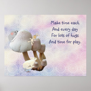 Poster Mushroom Baby Toy Playground & Poem