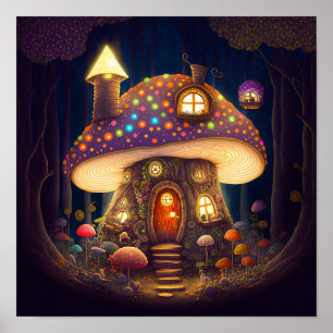 Poster Mushroom House Imaginaire Art
