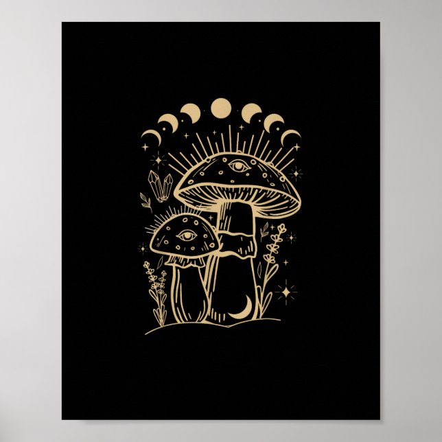 Poster Mushrooms & Minimalism Cottage  Aesthetic Goblinco (Devant)
