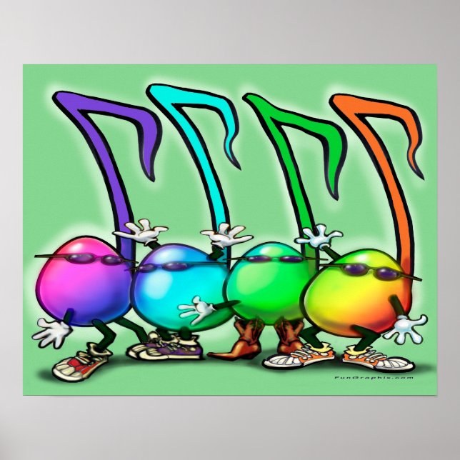 Poster Music Notes Party (Devant)