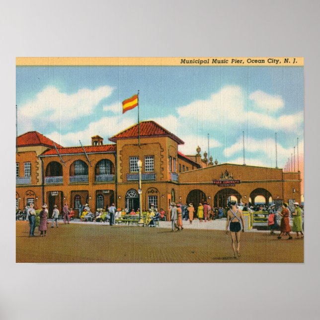 Poster Music Pier, Ocean City, NJ Vintage (Devant)