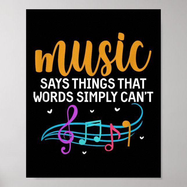 Poster Music Says Things That Words Simply Can't Music No (Devant)