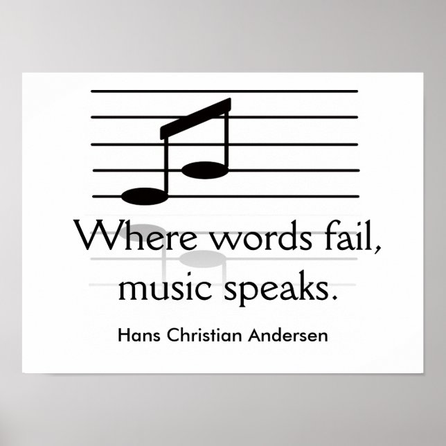 Poster Music speaks - art print (Devant)