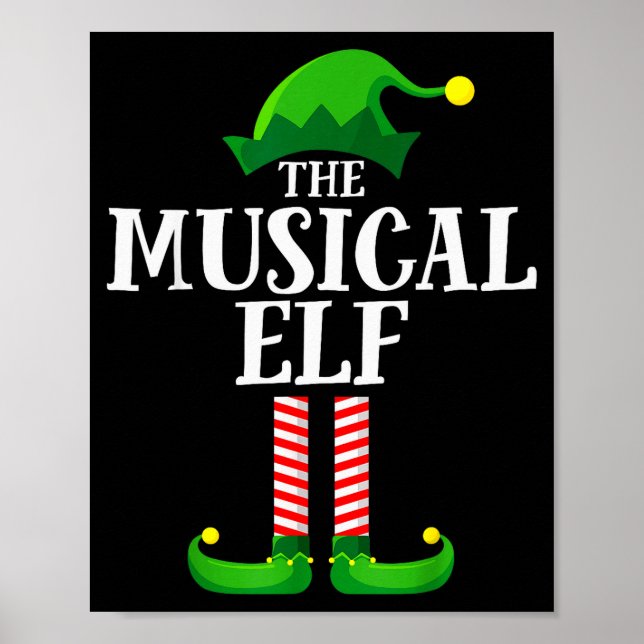 Poster Musical Elf Matching Family Group Christmas Party  (Devant)