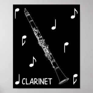 Poster Musical Notes Clarinet