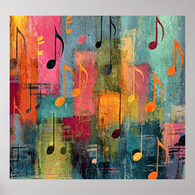 Poster Musical Theme Abstract Art (Devant)