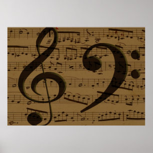Poster Musical Treble Clef Sheet Musique Classique