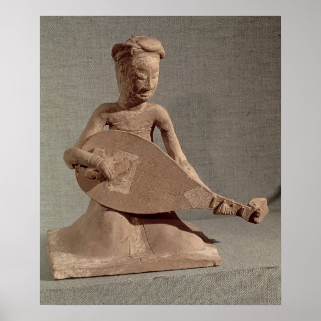 Poster Musicien assis jouant un luth, de (Devant)