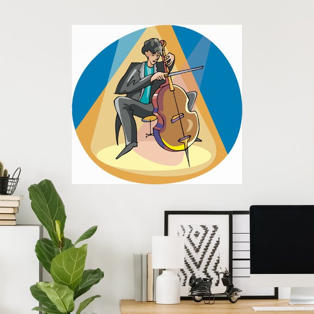 Poster Musicien Jouant Le Chello (Créateur téléchargé)
