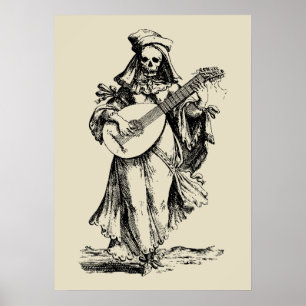 Poster Musicien mort - imprimé noir